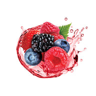 Fruit splash with raspberries, blueberries, and blackberries