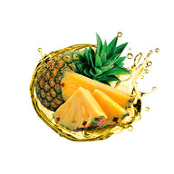 Pineapple with slices and juice splash